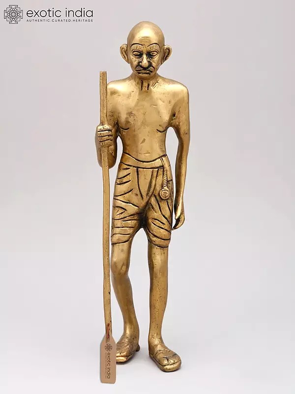 11" Mahatma Gandhi Statue in Brass | Handmade | Made in India