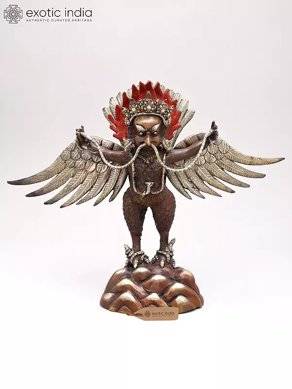 Standing Garuda with Stretched Wings and a Snake in His Beak