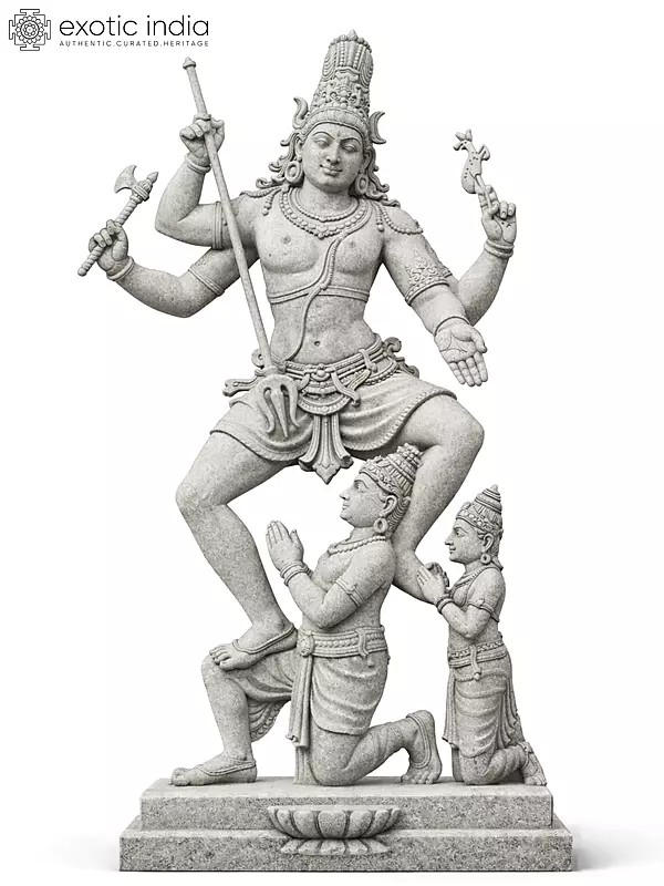 Dakshayagnaharthamurthy (Shiva as the Destroyer of Daksha's Yajna)  | Granite Statue | Exquisite Indian Art