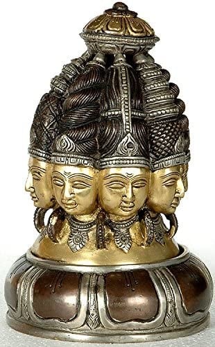 9" Mukha Linga In Brass | Handmade | Made In India