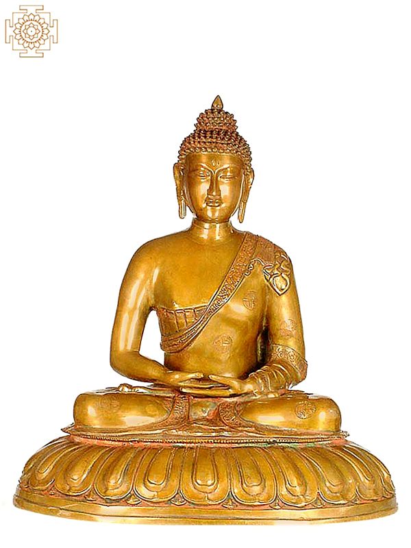 27" Large Size Meditating Buddha (Tibetan Buddhist Deity) In Brass | Handmade | Made In India