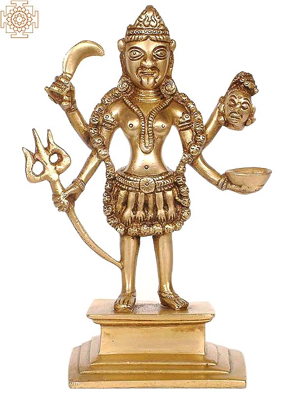 8" Ma Kali In Brass | Handmade | Made In India