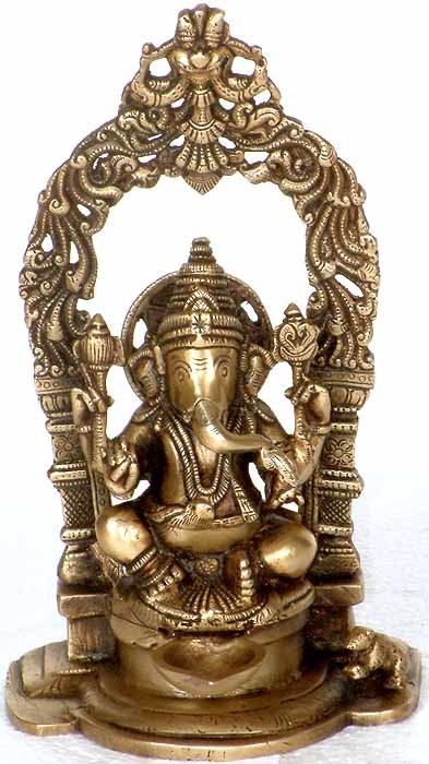 9" Lord Ganesha Brass Statue | Handmade | Made in India