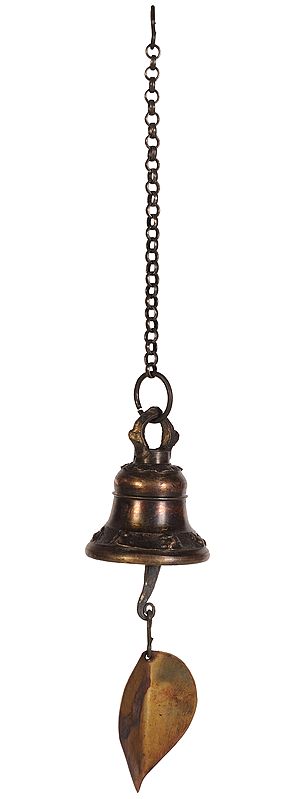 Nepalese Temple Bell with Leaf -Tibetan Buddhist