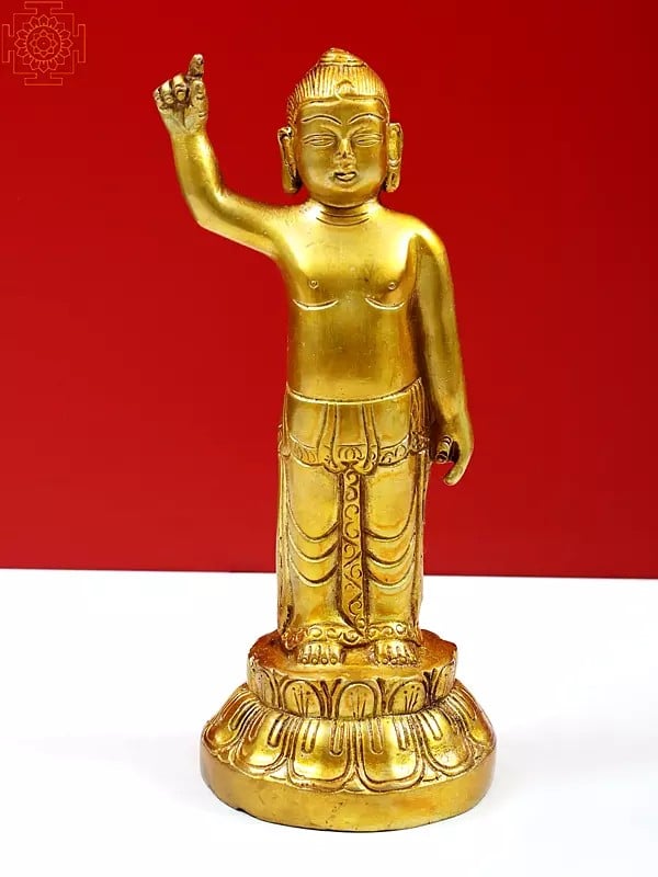 8" Baby Buddha - Tibetan Buddhist In Brass | Handmade | Made In India