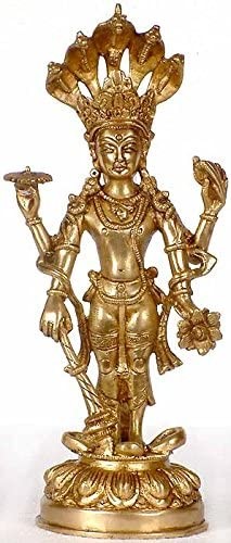 11" Nepalese Form of Lord Vishnu In Brass | Handmade | Made In India