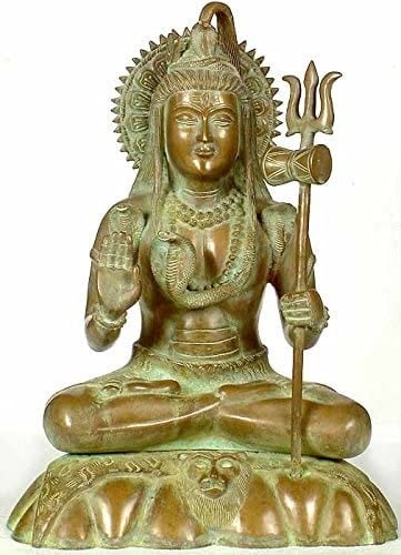 17" Lord Shiva In Brass | Handmade | Made In India
