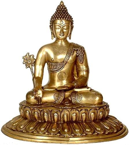 22" Large Size Medicine Buddha (Tibetan Buddhist Deity) In Brass | Handmade | Made In India