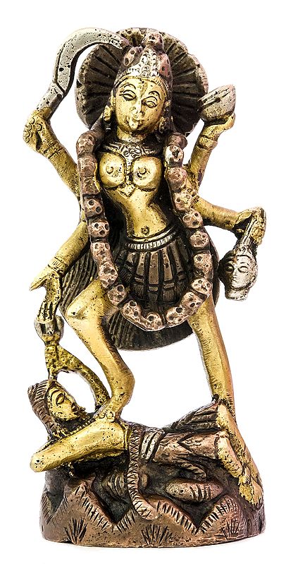 4" Mother Kali Sculpture in Brass | Handmade | Made in India