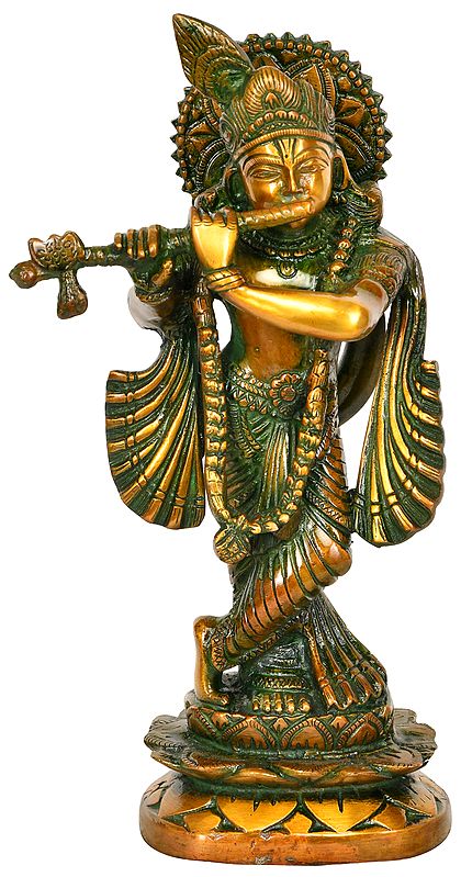 11" Murli Krishna In Brass | Handmade | Made In India