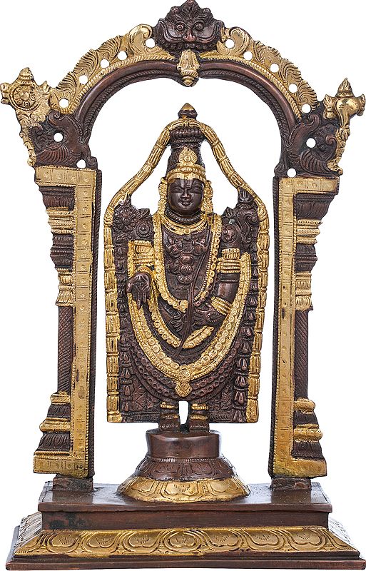 12" Lord Venkateshvara as Balaji at Tirupati In Brass | Handmade | Made In India