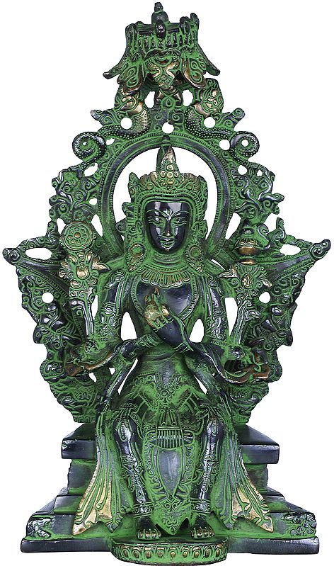 10" Tibetan Buddhist Deity- Maitreya In Brass | Handmade | Made In India