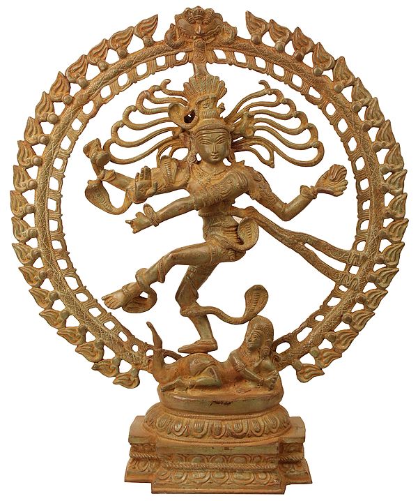 20" Nataraja - The King of Dancers (Antiquated Sculpture) In Brass | Handmade | Made In India