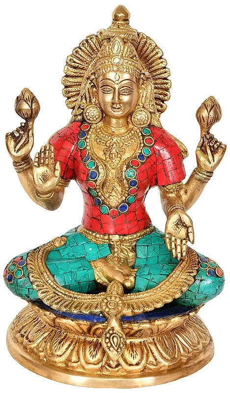 9" Devi Lakshmi Brass Statue | Spiritual Home Decor