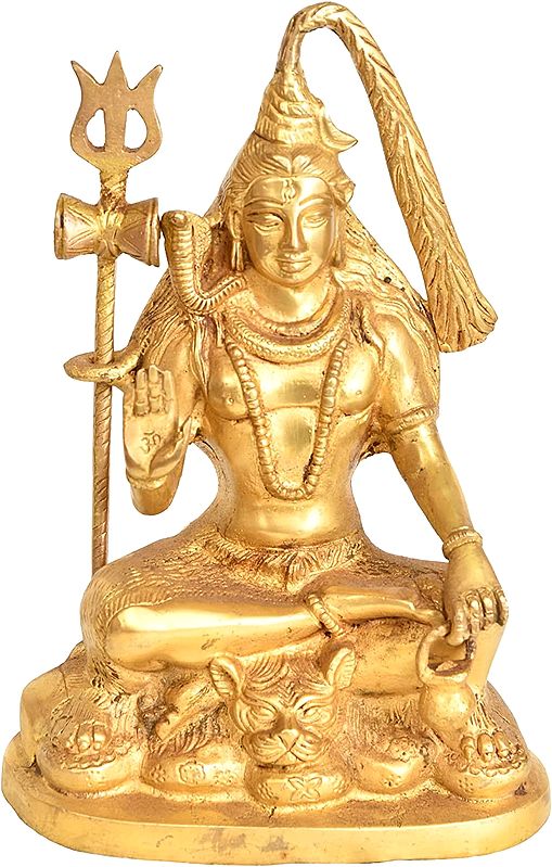 9" Bhagawan Shiva in Ashirwad Mudra In Brass | Handmade | Made In India