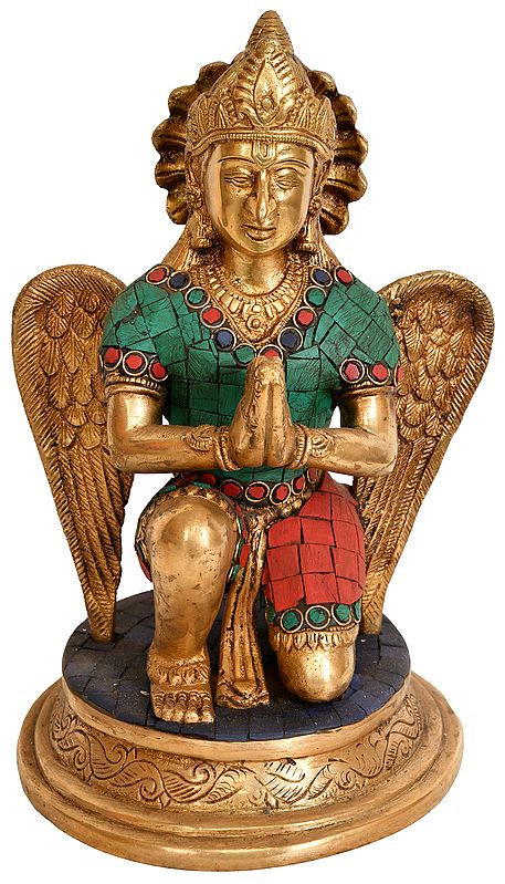 8" Garuda the Vehicle of Lord Vishnu In Brass | Handmade | Made In India