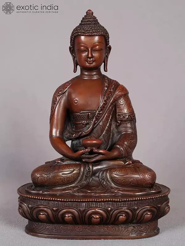 8" Amitabha Buddha Copper Statues from Nepal