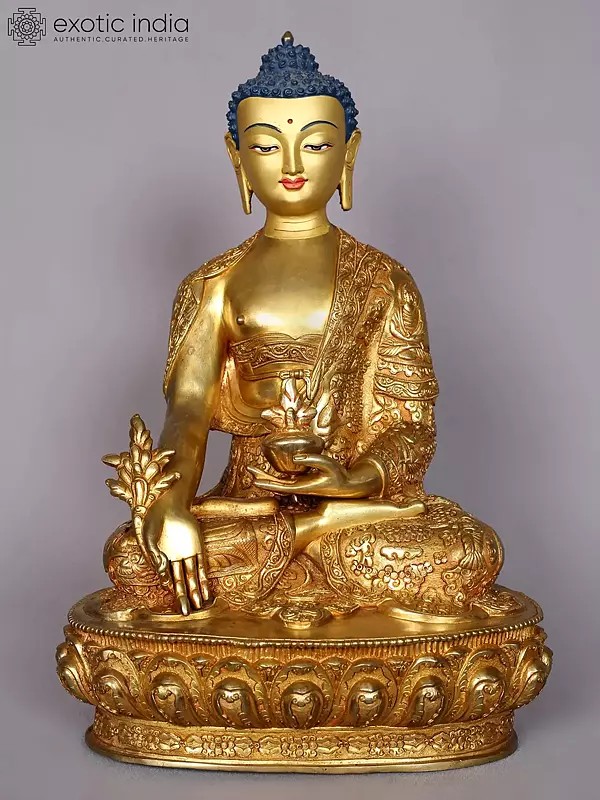 13" Lord Shakyamuni Buddha Copper Idol | Nepalese Copper Statue