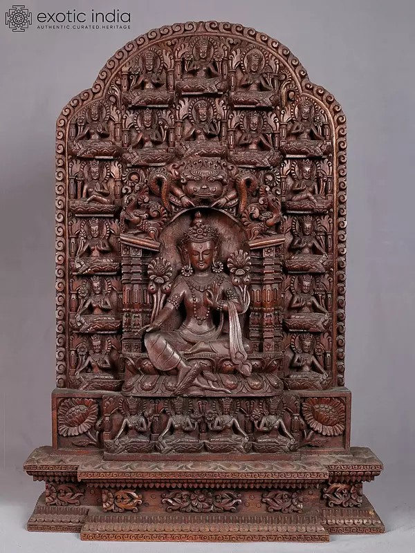 21 Goddess Tara Wooden Sculpture