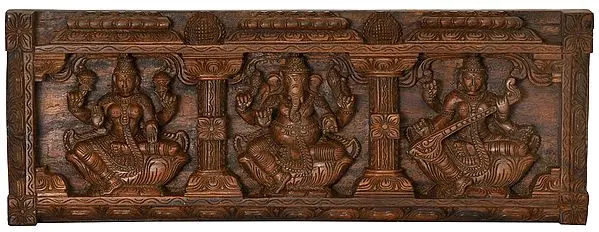 Lakshmi, Ganesha and Saraswati Panel