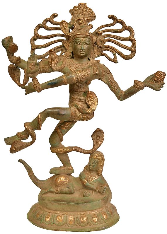 14" Dancing Shiva Brass Sculpture | Handmade | Made in India