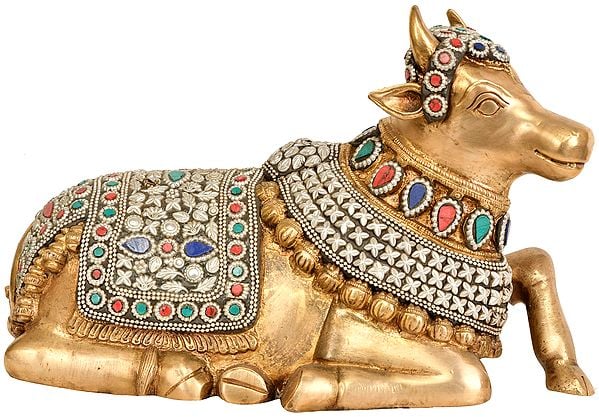 6" Nandi - The Vehicle of Lord Shiva In Brass | Handmade | Made In India