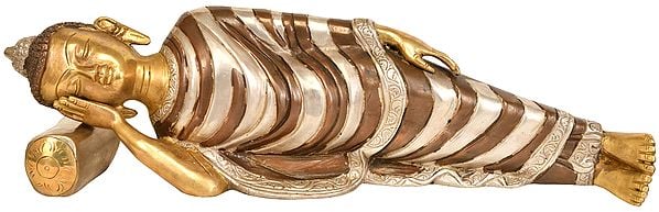 13" Mahaparinirvana Buddha (Tibetan Buddhist Deity) In Brass | Handmade | Made In India