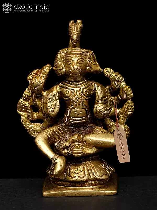3" Five Headed Hanuman (Small Statue) In Brass | Handmade | Made In India