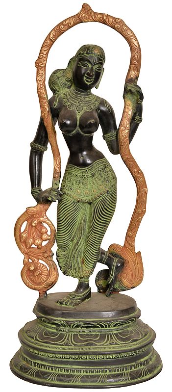16" Apsara Brass Statue | Handmade Indian Crafted Idol