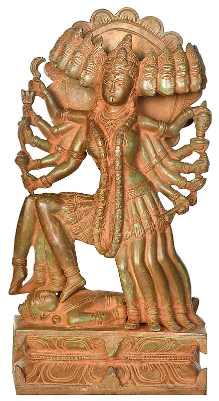 15" Goddess Mahakali In Brass | Handmade | Made In India