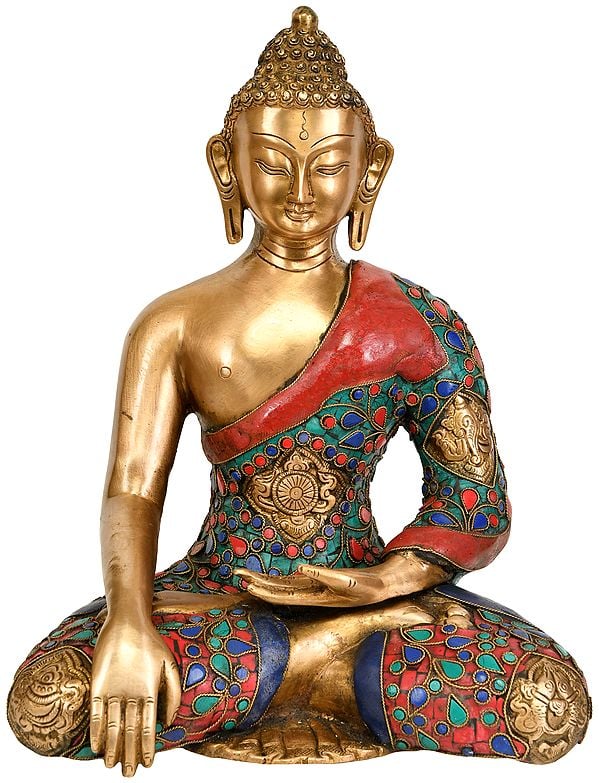 11" The Serene Buddha in Earth Touching Gesture In Brass | Handmade | Made In India