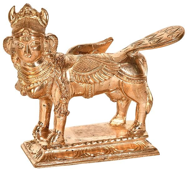 3" Kamadhenu - The Wish Fulfiling Cow | Handmade | Madhuchista Vidhana (Lost-Wax) | Panchaloha Bronze from Swamimalai