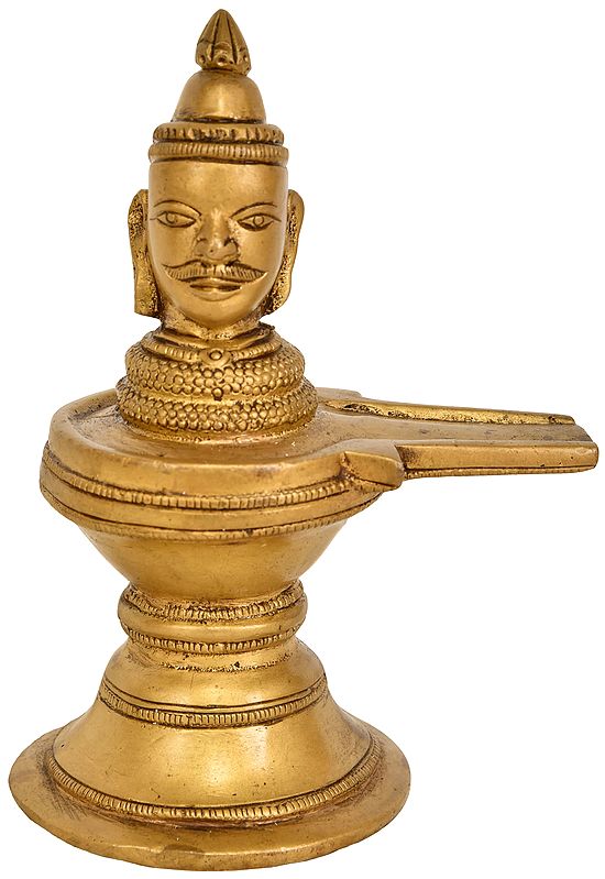 5" Mukha Linga In Brass | Handmade | Made In India