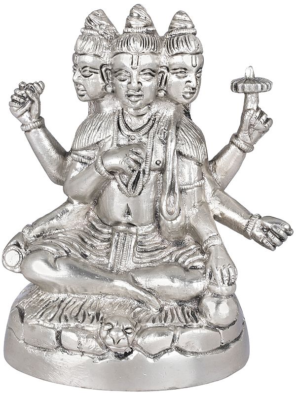 4" Trimurti Brass Sculpture | Handmade Idols | Made In India