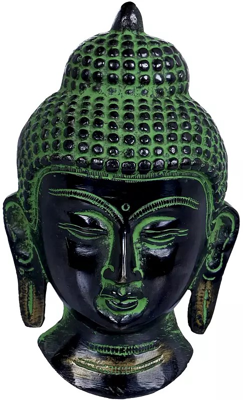 5" Buddha Wall Hanging Mask In Brass | Handmade | Made In India