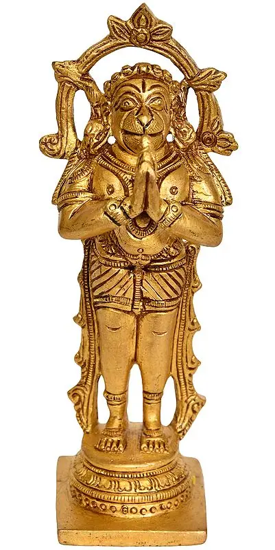 Devoted Hanuman Brass Sculpture
