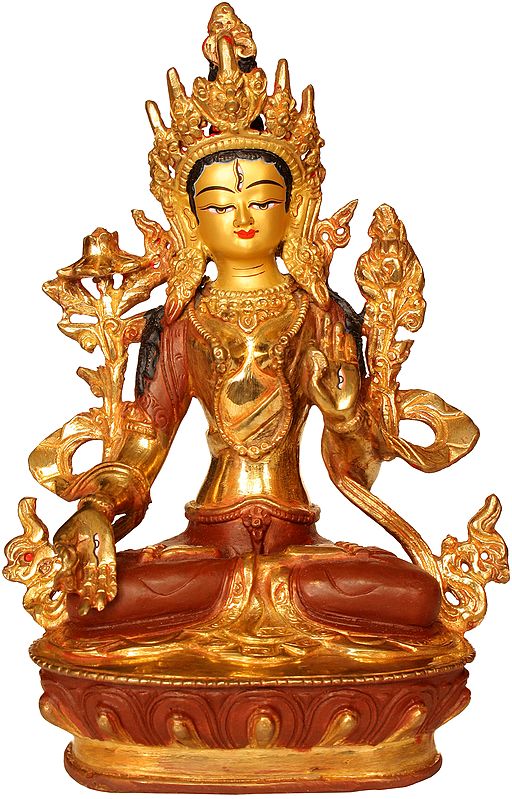 (Tibetan Buddhist Deity) Seven-Eyed  Goddess White Tara Blessing Long Life to Her Devotees