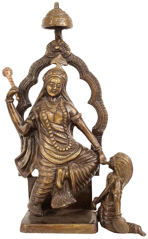 13" The Goddess Bagalamukhi: One of the Ten Mahavidyas In Brass | Handmade | Made In India