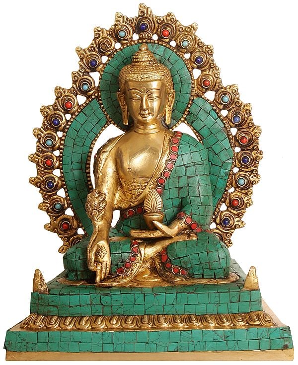11" The Stately Lord Bhaishajyaguru In Brass | Handmade | Made In India