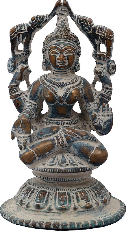 6" Gajalakshmi Brass Statue | Handmade | Made in India
