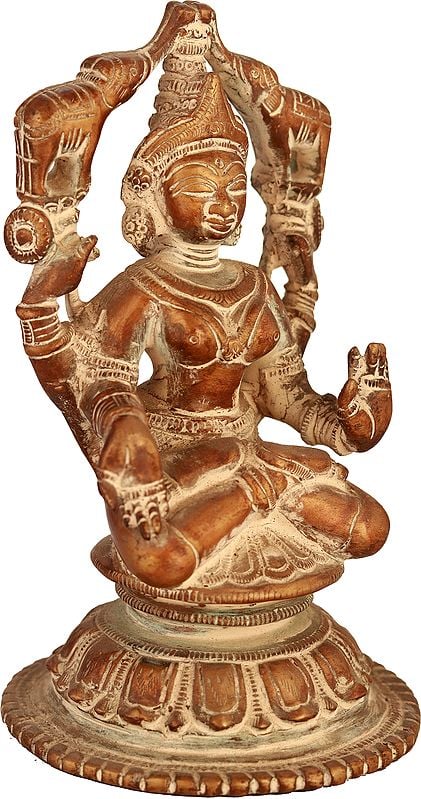 6 Gajalakshmi Brass Statue, Handmade, Made in India