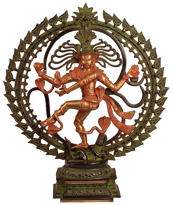 24" Nataraja Idol in Om | Handmade Brass Statues | Made in India