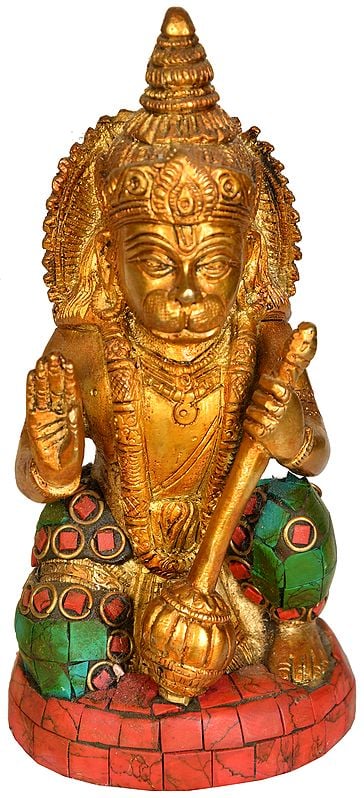 5" Lord Hanuman Sculpture in Brass | Handmade | Made in India