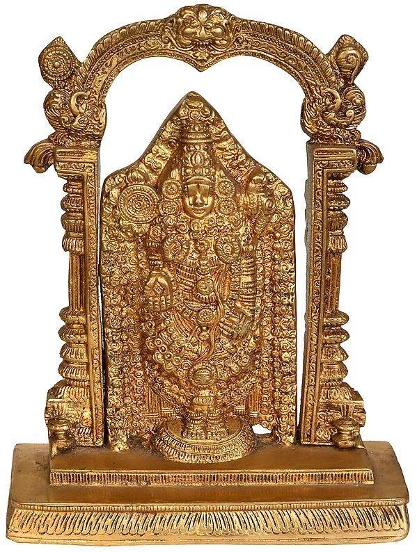 9" Lord Venkateshvara as Balaji at Tirupati In Brass | Handmade | Made In India