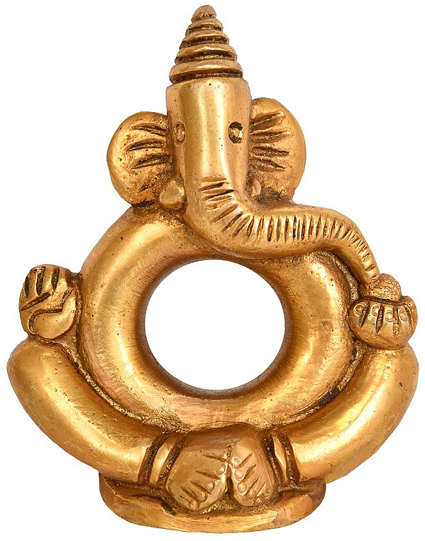 3" Stylized Ganesha In Brass | Handmade | Made In India