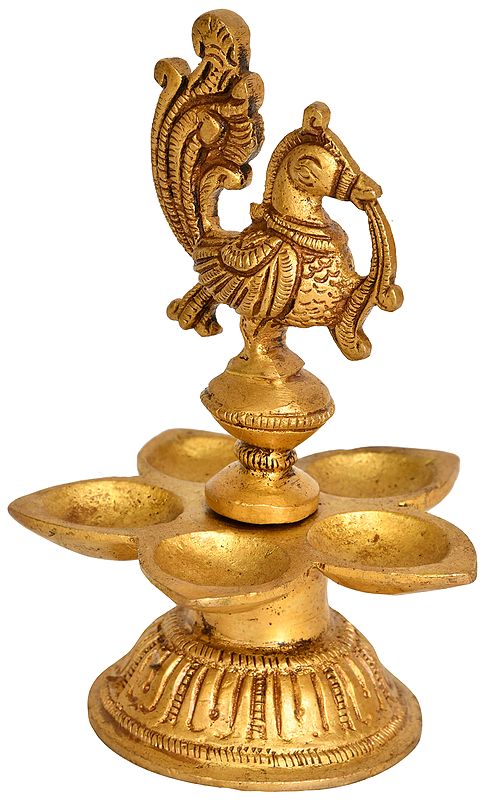 5" Peacock Lamp in Brass | Handmade | Made in India
