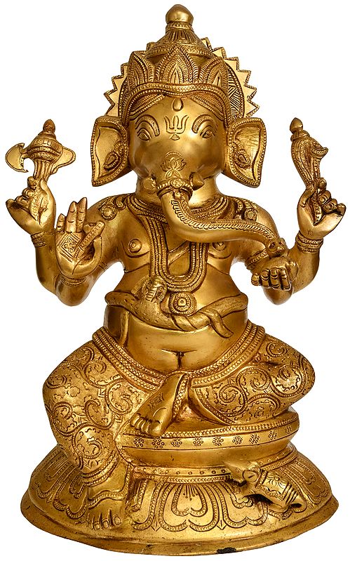 13" Lord Ganesha Wearing a Designer Dhoti