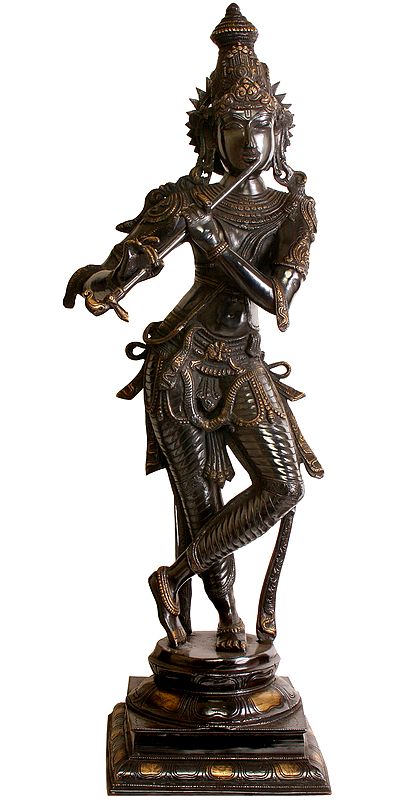 35" Large Size Why is Lord Krishna Black? In Brass | Handmade | Made In India