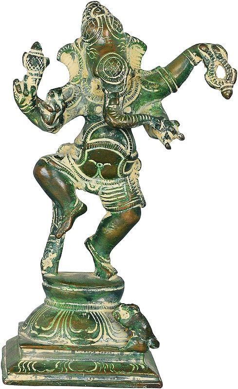 5" Dancing Baby Ganesha In Brass | Handmade | Made In India