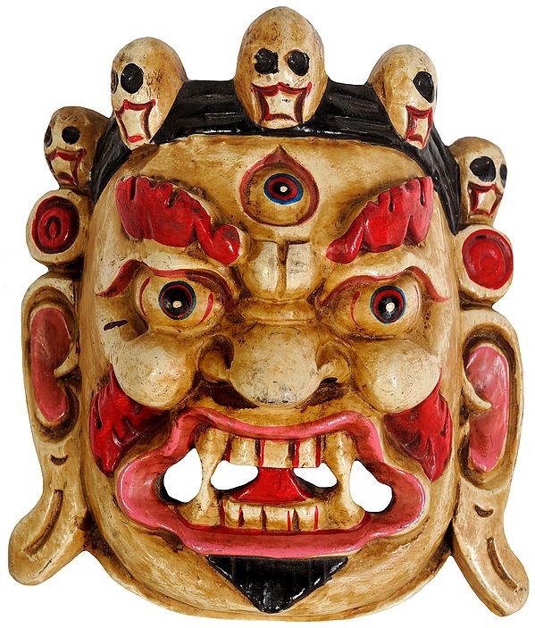 Mahakala Wall Hanging Mask (Tibetan Buddhist Deity)